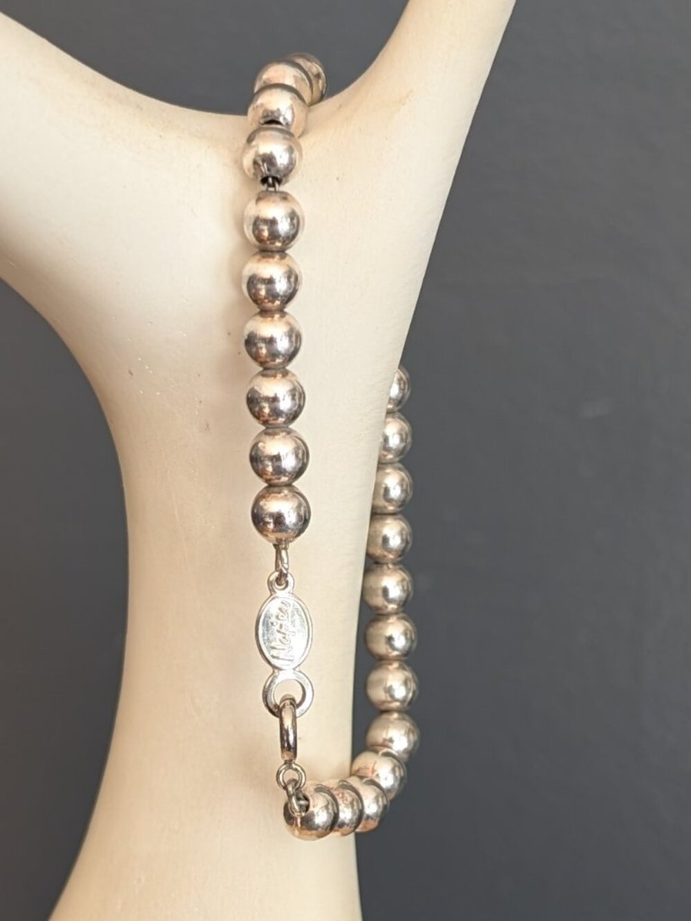 Vintage Napier silver bead ball bracelet - Picture 4 of 7